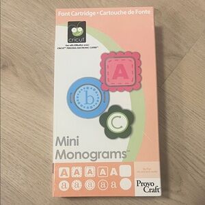 Cricut Cartridge Mini Monograms Font Cartridge